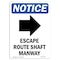 Signmission OSHA Notice Sign, 24" H, Aluminum, Escape Route Shaft Sign With Symbol, Portrait, 1824-V-12147 OS-NS-A-1824-V-12147 - alternate 1